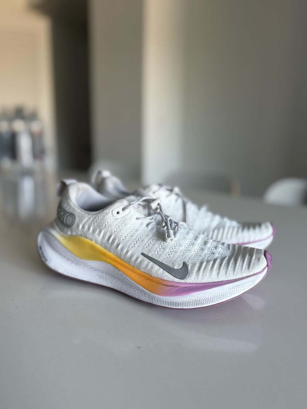 Nike Women's ReactX Infinity Run 4 Flyknit White Hot Fuchsia Saturn Gold (DX5048 - Picture 6 of 15